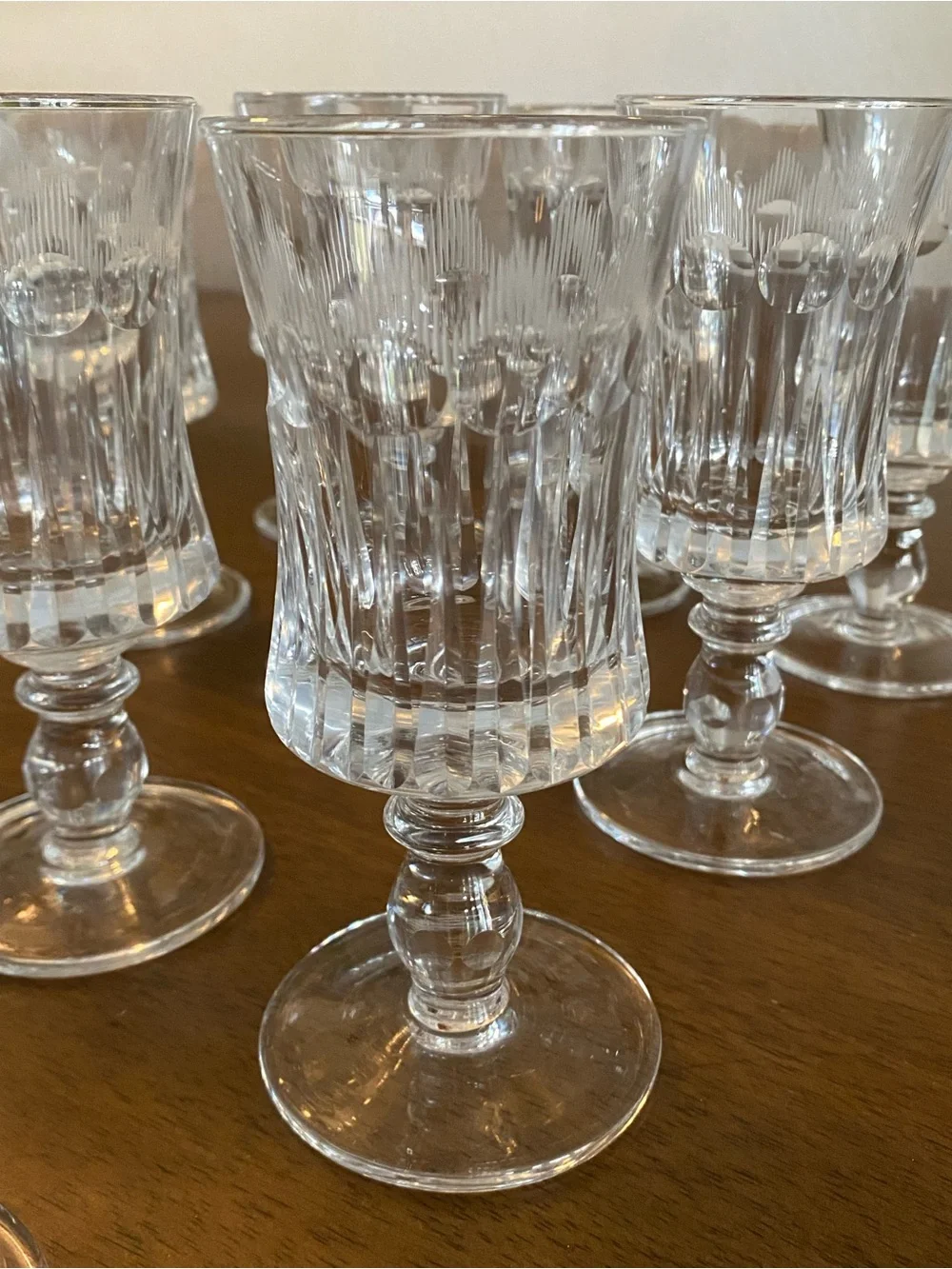 Vintage Cut Goblet Glasses - Clear Stemware from Italy